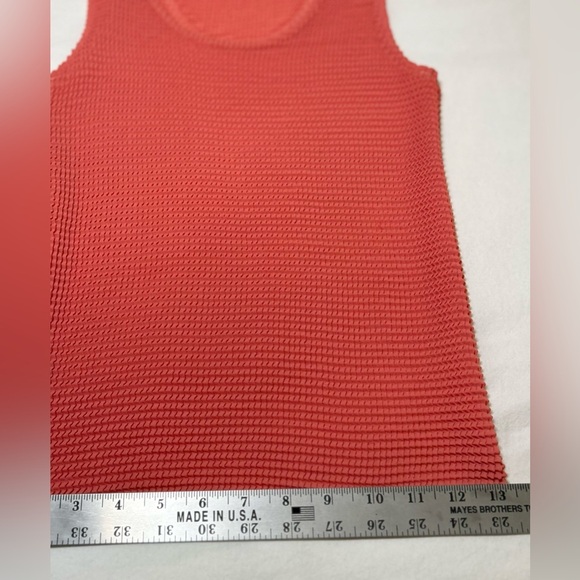 Babette Crinkle Sheer Tank Top Coral/Orange Size Medium EUC - Picture 8 of 9